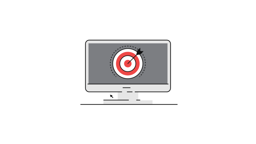 desktop computer with archery target