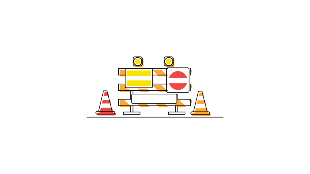 road block with cones