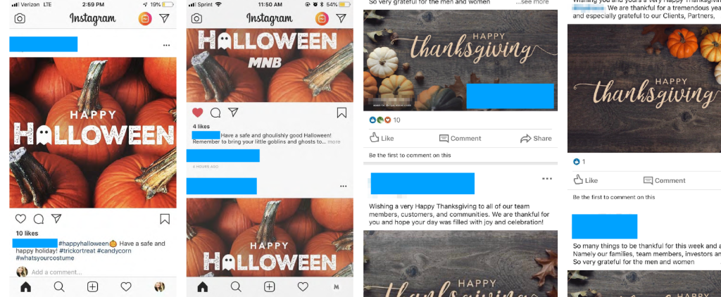a group of very similar halloween social media posts.